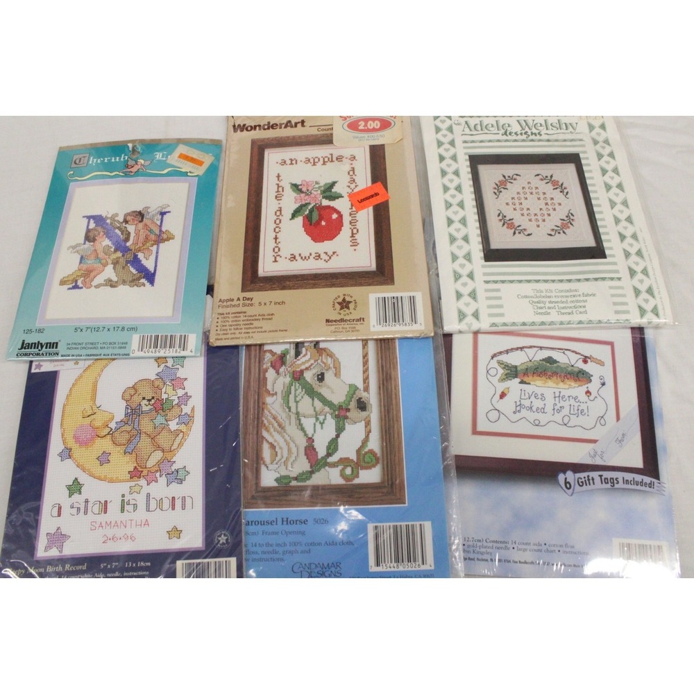 Vintage Embroidery Kits Lot Of 6 Expressions Candamar Design Janylynn 5 Unopened